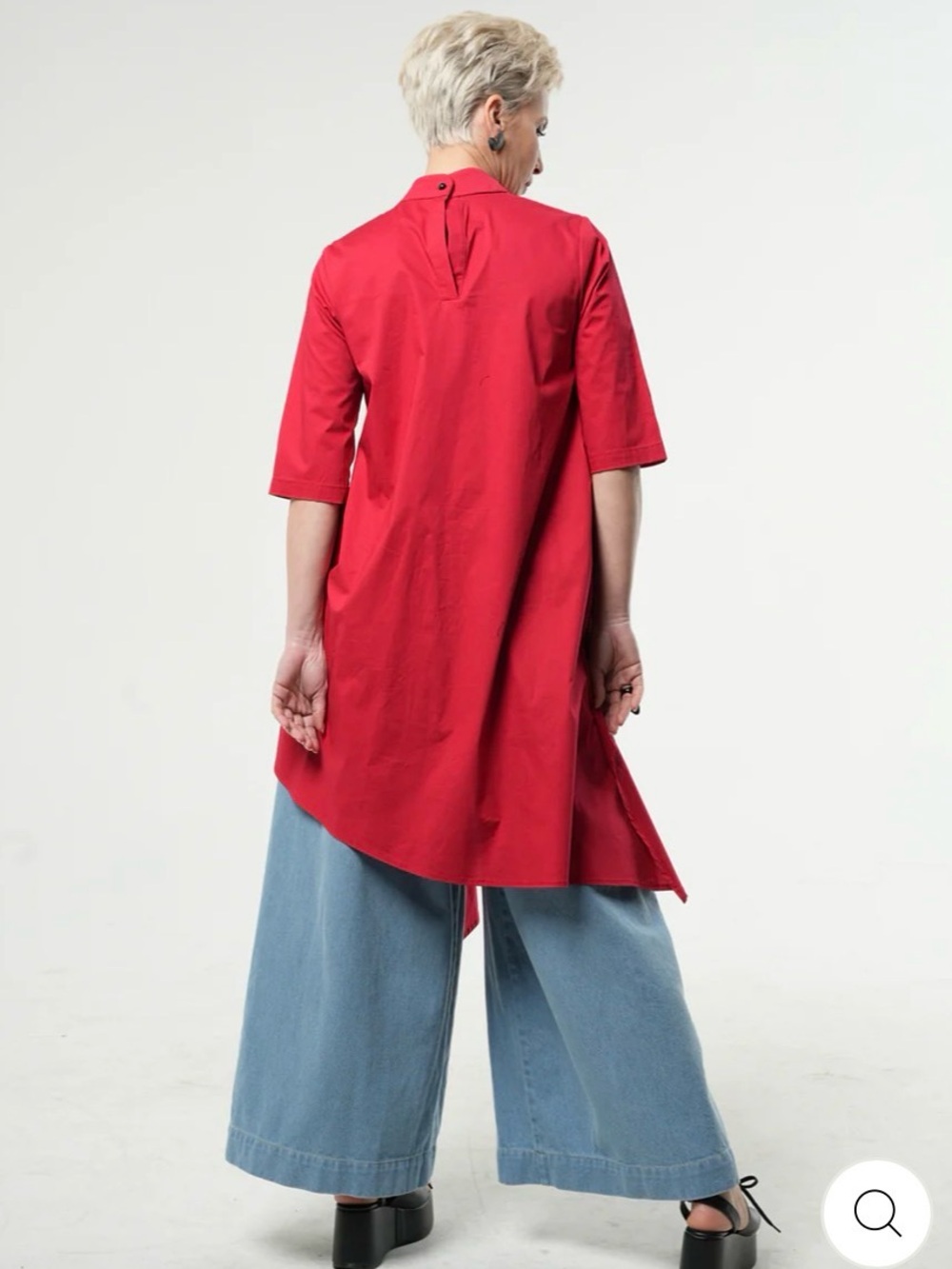 Women's METAMORPHOZA Red ASSYMETRIC Lagenlook TUNIC Shirt DRESS L - Picture 8 of 13